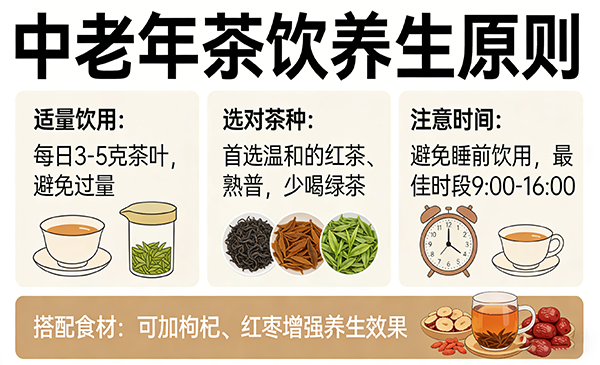 中老年茶饮养生原则